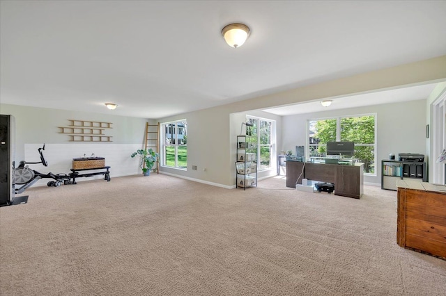 1060 Tinley Blvd, Oxford, MI 48371 - carpeted living room featuring plenty of natural light and an office area