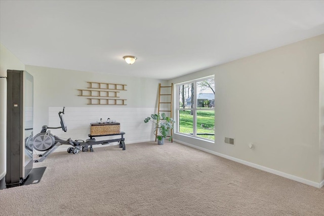 1060 Tinley Blvd, Oxford, MI 48371 - exercise room featuring carpet floors and baseboards