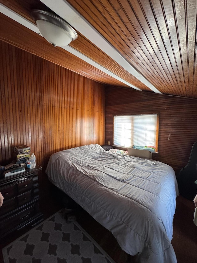 127 N Camburn St, Stanton, MI 48888 - bedroom with wood walls and wood ceiling