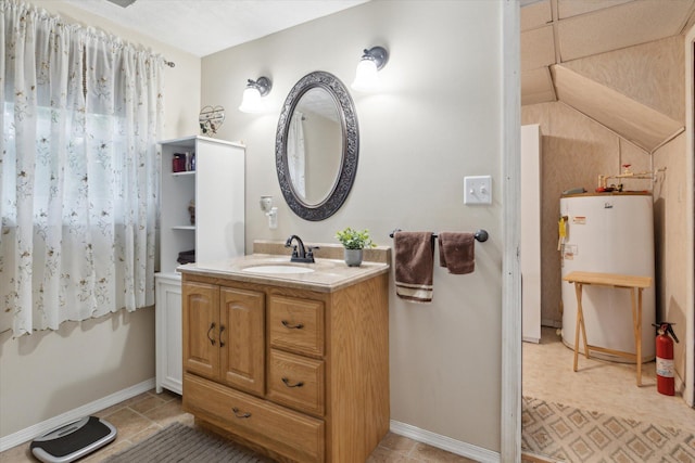12948 Peck Ave, Sawyer, MI 49125 - bathroom with water heater, vanity, and baseboards
