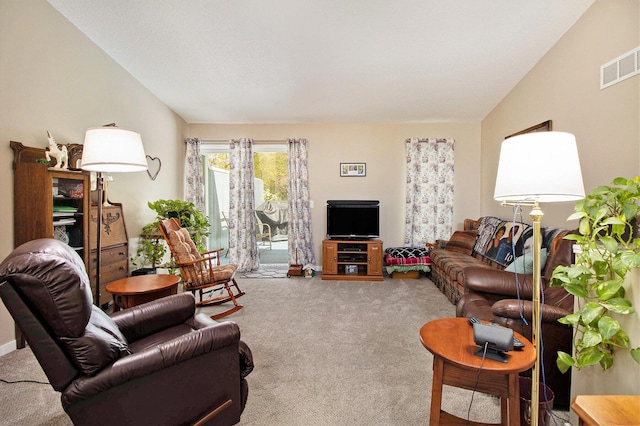 living room with carpet flooring