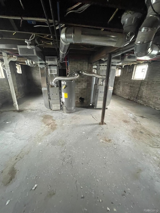 7910 Wetherby St, Detroit, MI 48210 - basement with water heater and heating unit