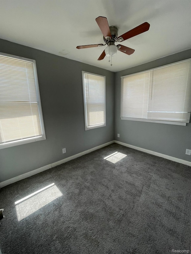 7910 Wetherby St, Detroit, MI 48210 - carpeted spare room with a ceiling fan and plenty of natural light