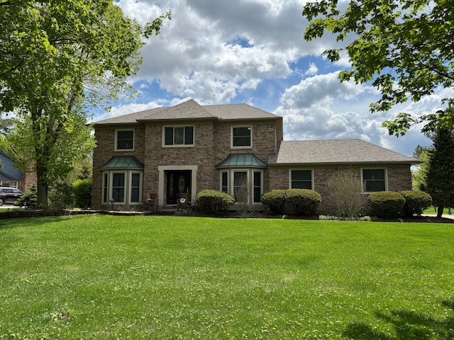 41315 Carriage Hill Dr, Novi, MI 48375 - view of front of property with a front lawn and brick siding