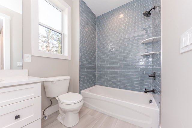 5535 W Huron River Dr, Dexter, MI 48130 - bathroom with vanity, toilet, and shower / bath combination
