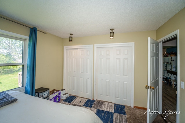 2721 Rum Creek Dr SE, Kentwood, MI 49508 - bedroom with multiple closets, a textured ceiling, and baseboards