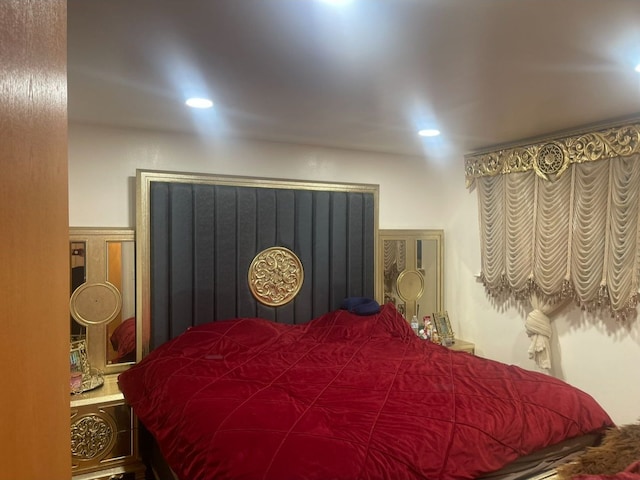 bedroom with recessed lighting
