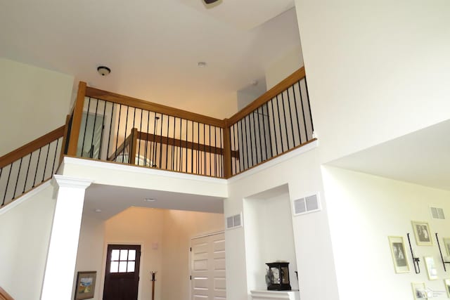 465 Corinth Cir, Dundee, MI 48131 - stairs featuring a towering ceiling