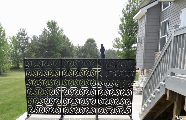 465 Corinth Cir, Dundee, MI 48131 - gate with stairway, a yard, and view of scattered trees