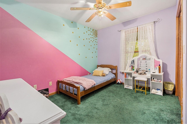2269 W Liberty Rd, Clarklake, MI 49234 - carpeted bedroom with ceiling fan