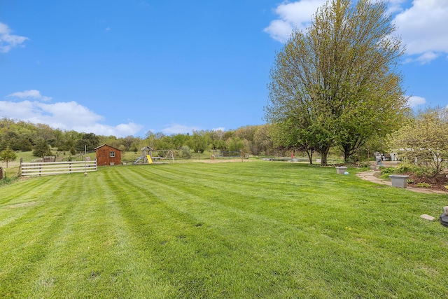 2269 W Liberty Rd, Clarklake, MI 49234 - view of yard featuring an outbuilding