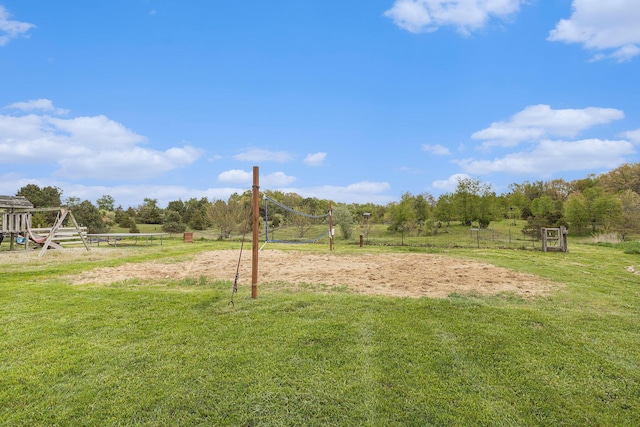2269 W Liberty Rd, Clarklake, MI 49234 - view of grassy yard featuring volleyball court and a view of countryside
