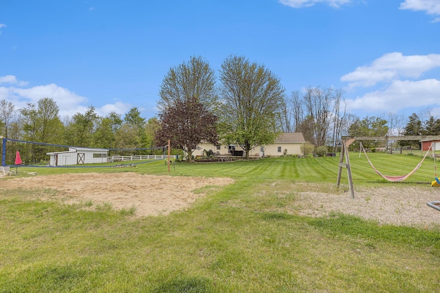 2269 W Liberty Rd, Clarklake, MI 49234 - view of green lawn with volleyball court
