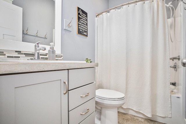 6927 Drumlin Dr, Zeeland, MI 49464 - full bathroom featuring toilet, shower / tub combo with curtain, and vanity