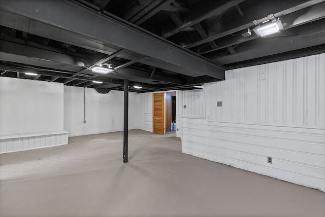 view of finished below grade area