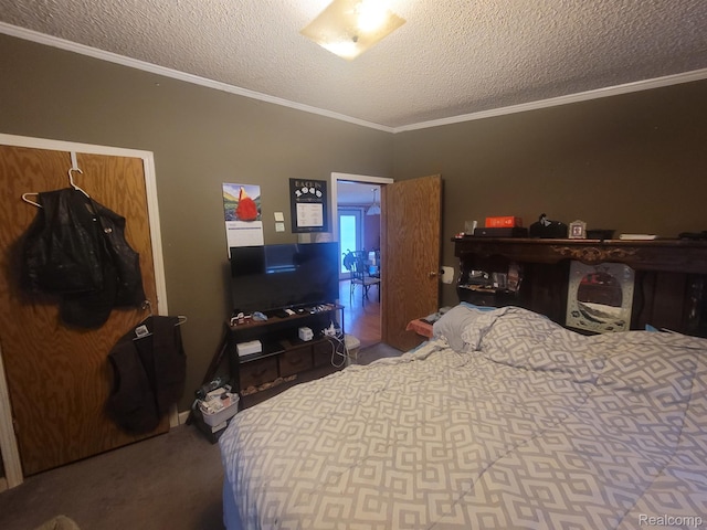 3092 Durant Hts, Grand Blanc, MI 48507 - carpeted bedroom with ornamental molding and a textured ceiling