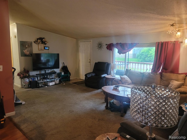 3092 Durant Hts, Grand Blanc, MI 48507 - carpeted living area featuring lofted ceiling