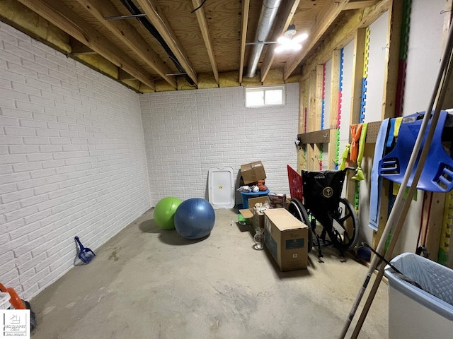9304 Orchard Ct, Davison, MI 48423 - below grade area with brick wall