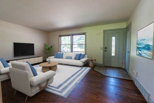 3484 Lakeshore Dr, Monroe, MI 48162 - living room with wood finished floors and baseboards