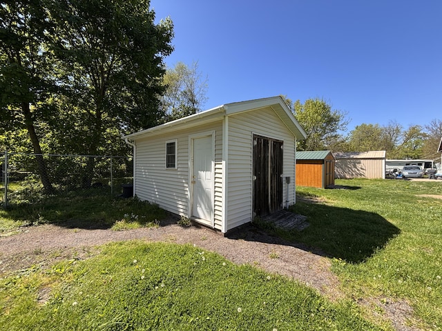 view of shed