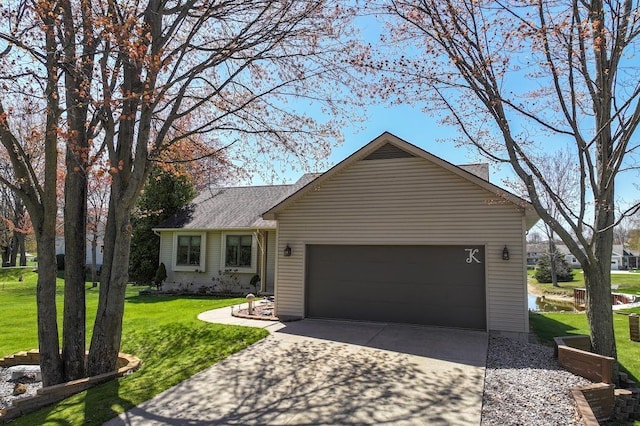 8439 Shoshoni Pass, Pigeon, MI 48755 - view of front of house featuring concrete driveway, an attached garage, and a front yard