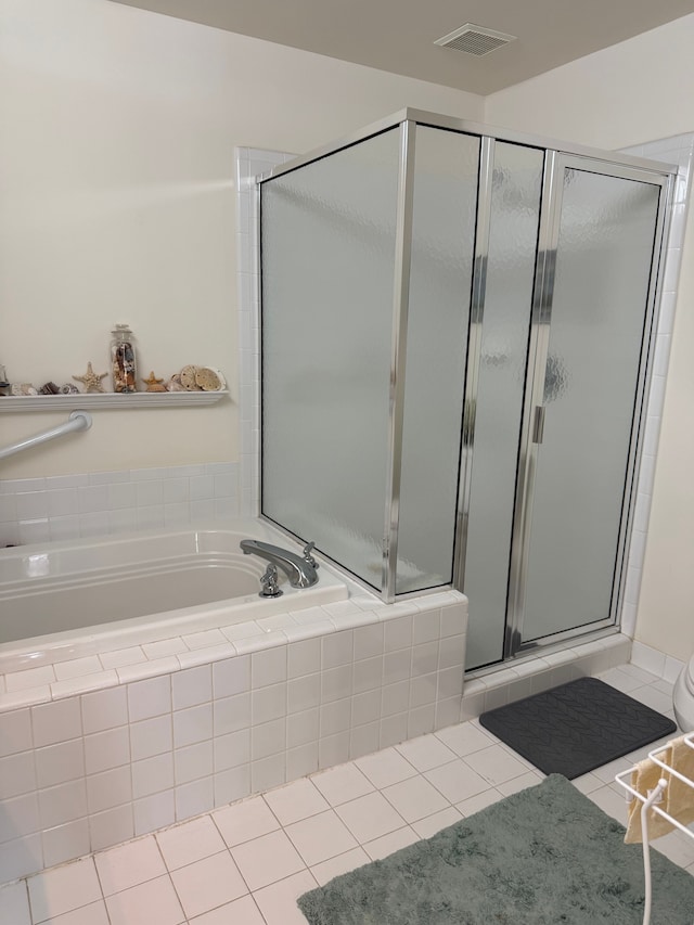 43632 Abbey Cir, Canton, MI 48187 - full bathroom featuring a stall shower, a garden tub, and tile patterned flooring