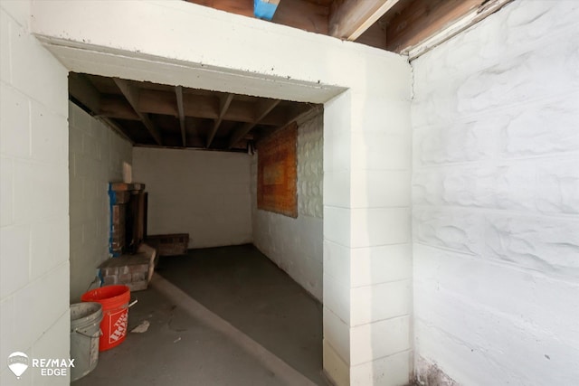 1418 Sunnyside Ave, Flint, MI 48503 - unfinished below grade area with concrete block wall