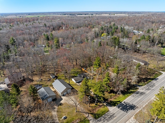 aerial view of a heavily wooded area