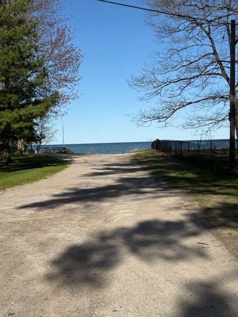 view of street with a water view