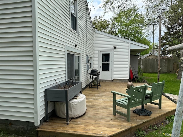7980 W Gilford Rd, Reese, MI 48757 - wooden terrace with grilling area