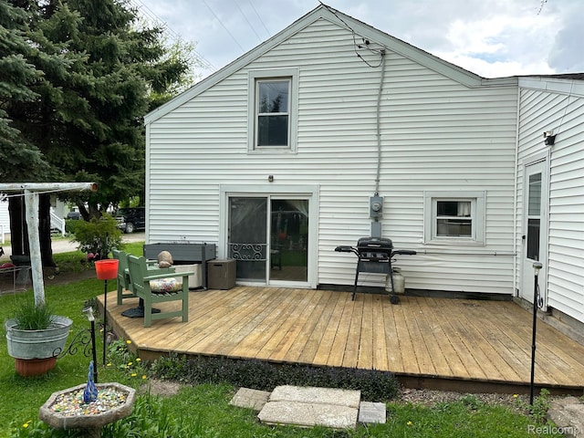7980 W Gilford Rd, Reese, MI 48757 - rear view of property with a wooden deck