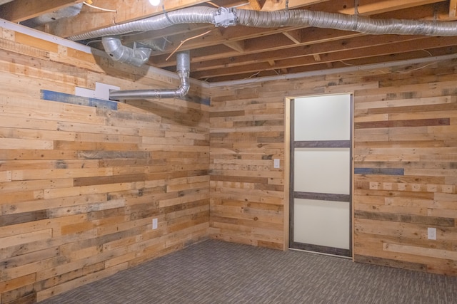 726 Hamilton, Rochester Hills, MI 48307 - basement featuring wooden walls and carpet flooring