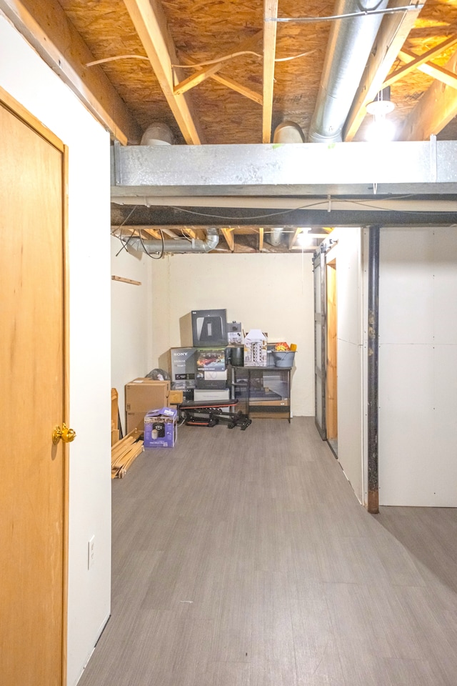 726 Hamilton, Rochester Hills, MI 48307 - unfinished below grade area with wood finished floors