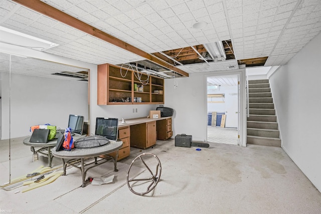 basement with stairs