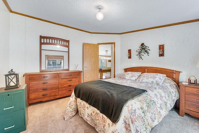 19251 Indian Dr, Paris, MI 49338 - carpeted bedroom featuring crown molding and a textured ceiling