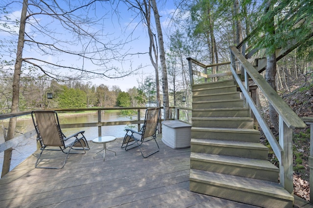19251 Indian Dr, Paris, MI 49338 - stairway with a water view