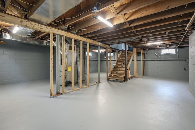 137 Wiltshire Ave, Battle Creek, MI 49015 - basement with stairs and heating unit
