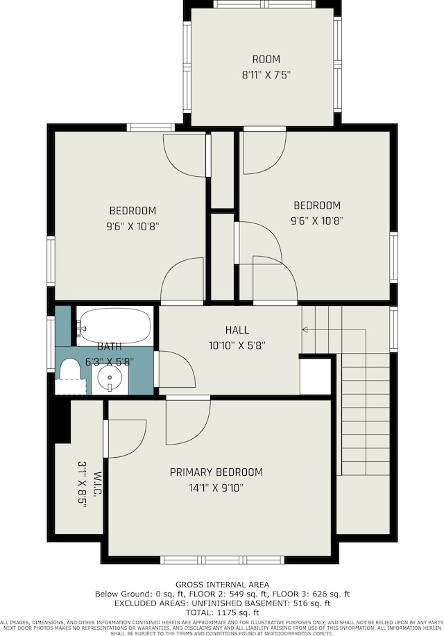 208 Hill St, Highland Park, MI 48203 - floor plan / room layout