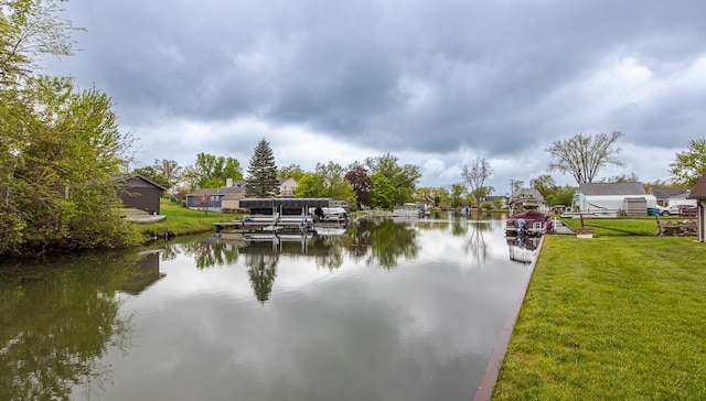 841 Driburg Dr, Commerce Twp, MI 48390 - water view featuring a boat dock and boat lift