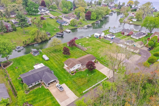 841 Driburg Dr, Commerce Twp, MI 48390 - aerial view of residential area featuring a large body of water