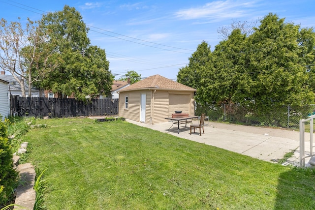 10436 Bertram St, Dearborn, MI 48126 - view of yard featuring an outdoor structure and a patio