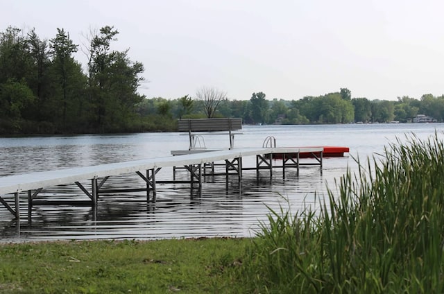 5780 Elvira, Pinckney, MI 48169 - dock area featuring a water view and a wooded view