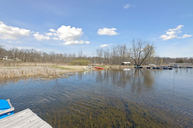 5780 Elvira, Pinckney, MI 48169 - dock area featuring a water view and a wooded view