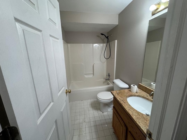 22031 Laurel St, Clinton Township, MI 48035 - bathroom with tile patterned floors, toilet, vanity, and tub / shower combination