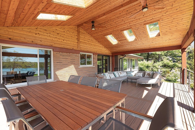 6305 N Shore Ct, West Bloomfield, MI 48324 - deck featuring outdoor dining space and outdoor lounge area