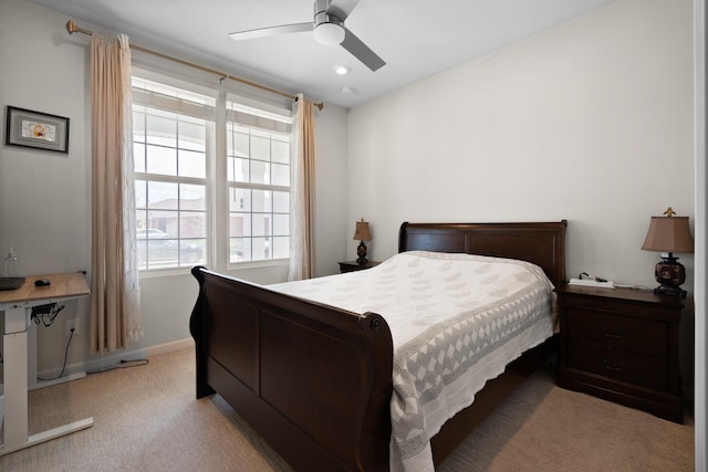 4814 Cranston Rd Unit 86, Canton, MI 48188 - bedroom featuring baseboards, light colored carpet, and a ceiling fan