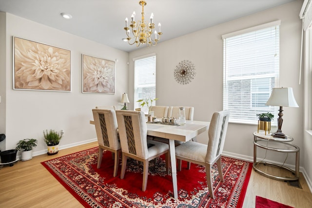 4814 Cranston Rd Unit 86, Canton, MI 48188 - dining area featuring a chandelier, wood finished floors, and baseboards