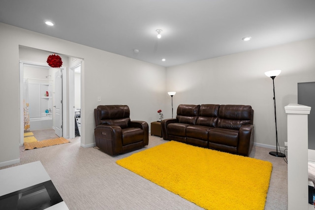 4814 Cranston Rd Unit 86, Canton, MI 48188 - living area with carpet flooring, recessed lighting, and baseboards