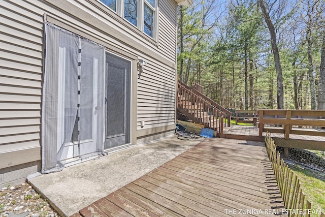 1087 Shore Walk Ln, Whitehall, MI 49461 - wooden terrace featuring stairs