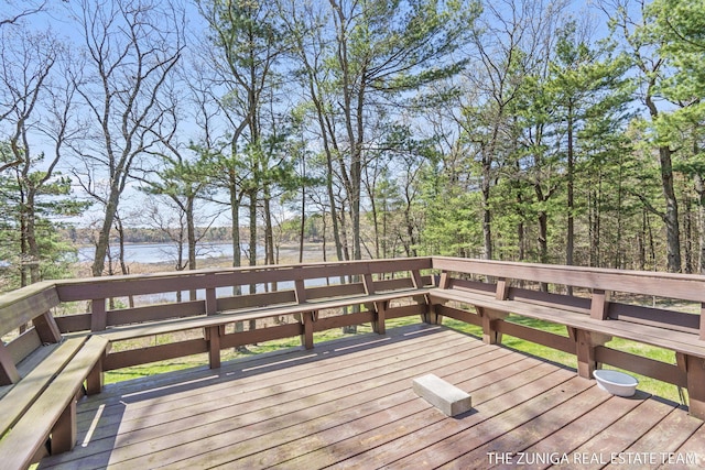 1087 Shore Walk Ln, Whitehall, MI 49461 - wooden terrace featuring a water view